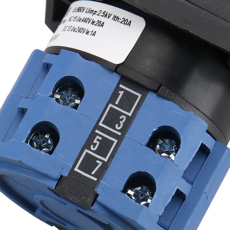 Baomain مفتاح تحويل كام باومان AC 660V 20A 8 أطراف 5 وضعيات SZW26-20/0-4.2 مفتاح دوار للتثبيت - Image 5